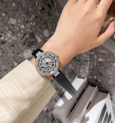 Cartier Imported Quartz Movement 36MM in Diameter Black/Brown Bracelet Lady Watch